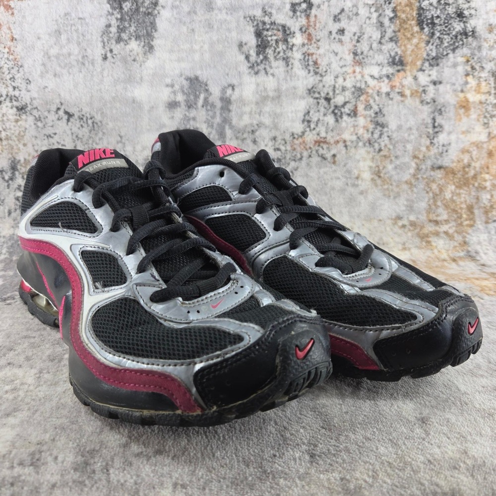 Nike Reax Run 5 Running Shoes Women 9.5 Black Silver Pink 407987-001 Gym Fitness